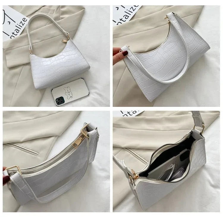 Bolso de Hombro para Mujer con Textura de Cocodrilo Modelo Rouge