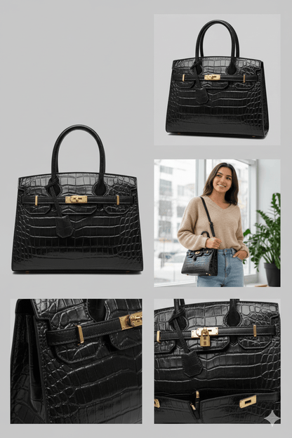 Bolso de Mujer en Piel Sintética Textura Croco Modelo Blinkin