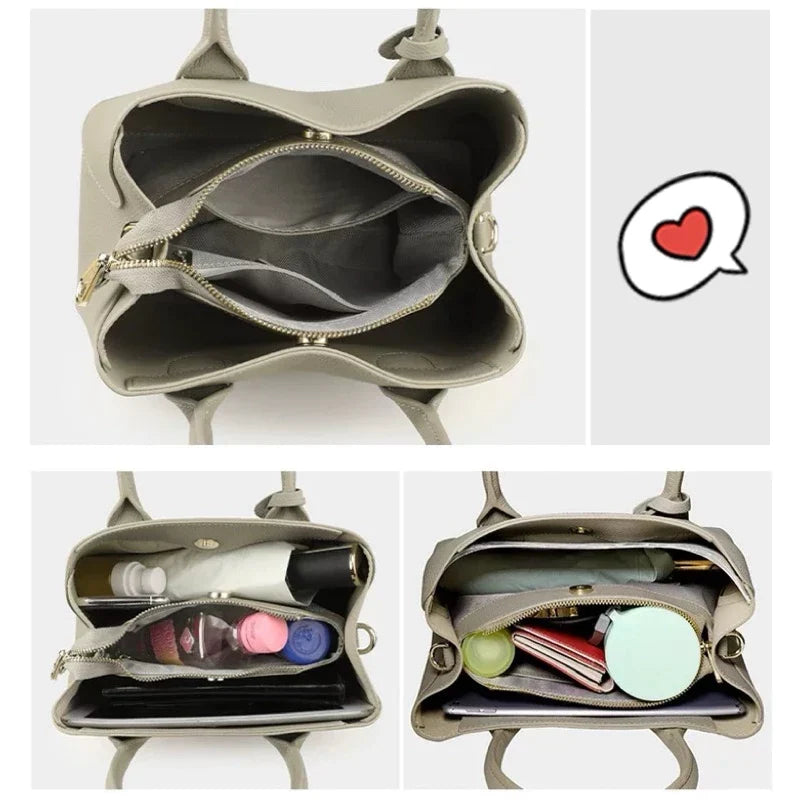 Bolso de Mujer Mediano Estructurado con 3 Compartimentos y Correa Cruzada Modelo Lorraine